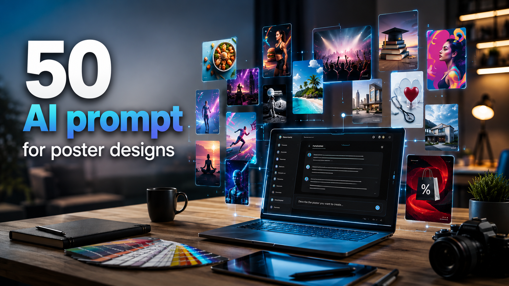 50 AI Poster Prompts to Create Professional Designs in Seconds